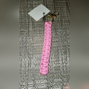 Hand Crafted Pink Paracord Key Chain. Unisex